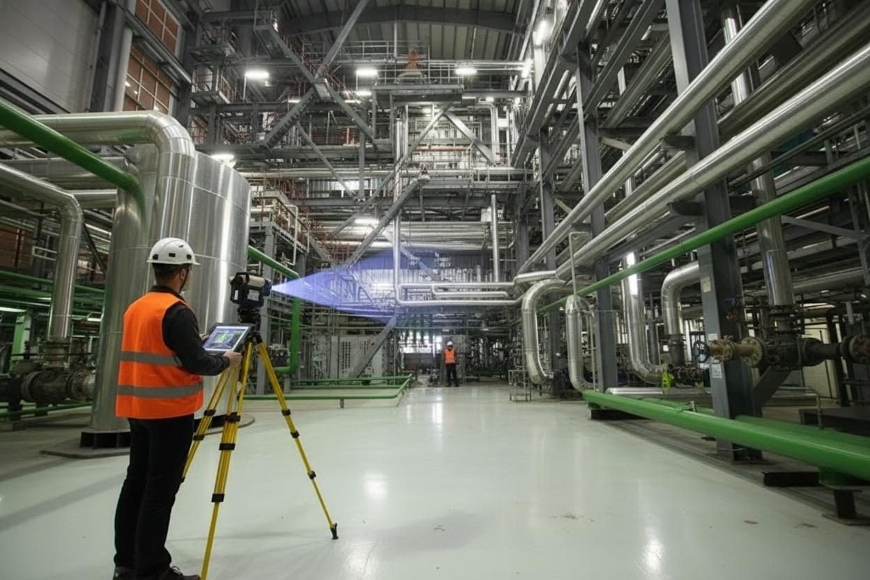 Terrestrial LiDAR scanning of an industrial facility